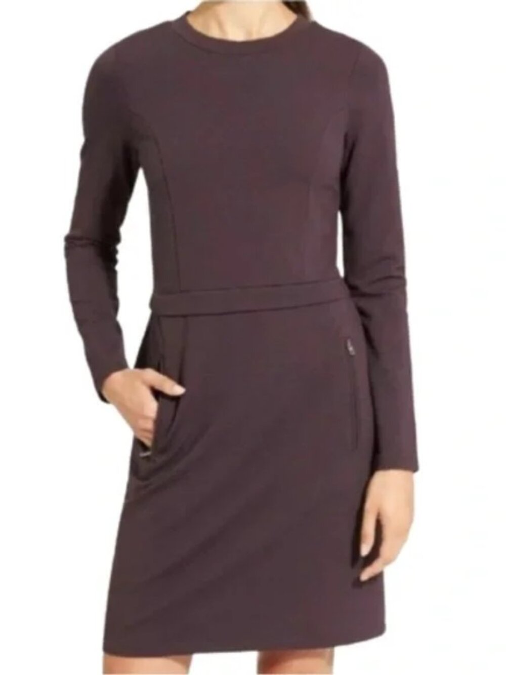 Athleta Long Sleeve Ponte Wanderer Purple Dress